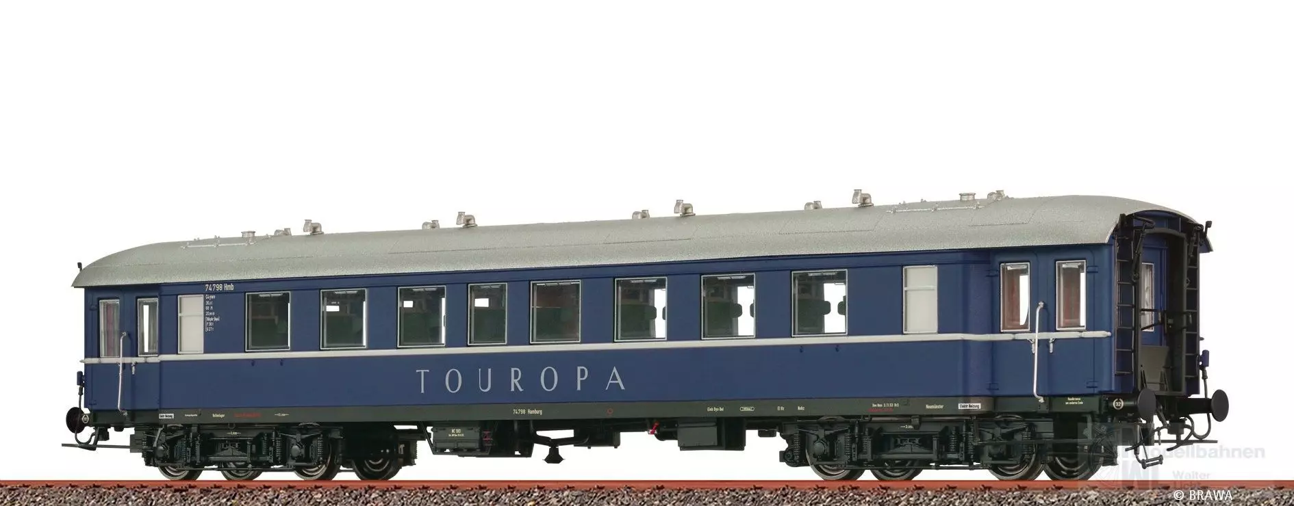 Brawa 46200 - Personenwagen DB Ep.III 74 798 C4ywe Touropa H0/GL