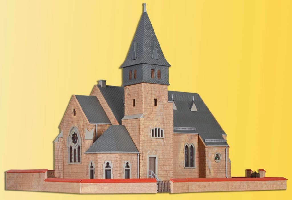 Kibri 39766 - Kirche aus dem Westerwald mit Mauer H0 1:87