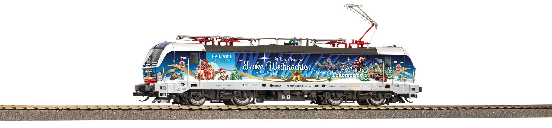 Hobbytrain 30182 - E-Lok Vectron Weihnachtslok Railpool Ep.VI N 1:160