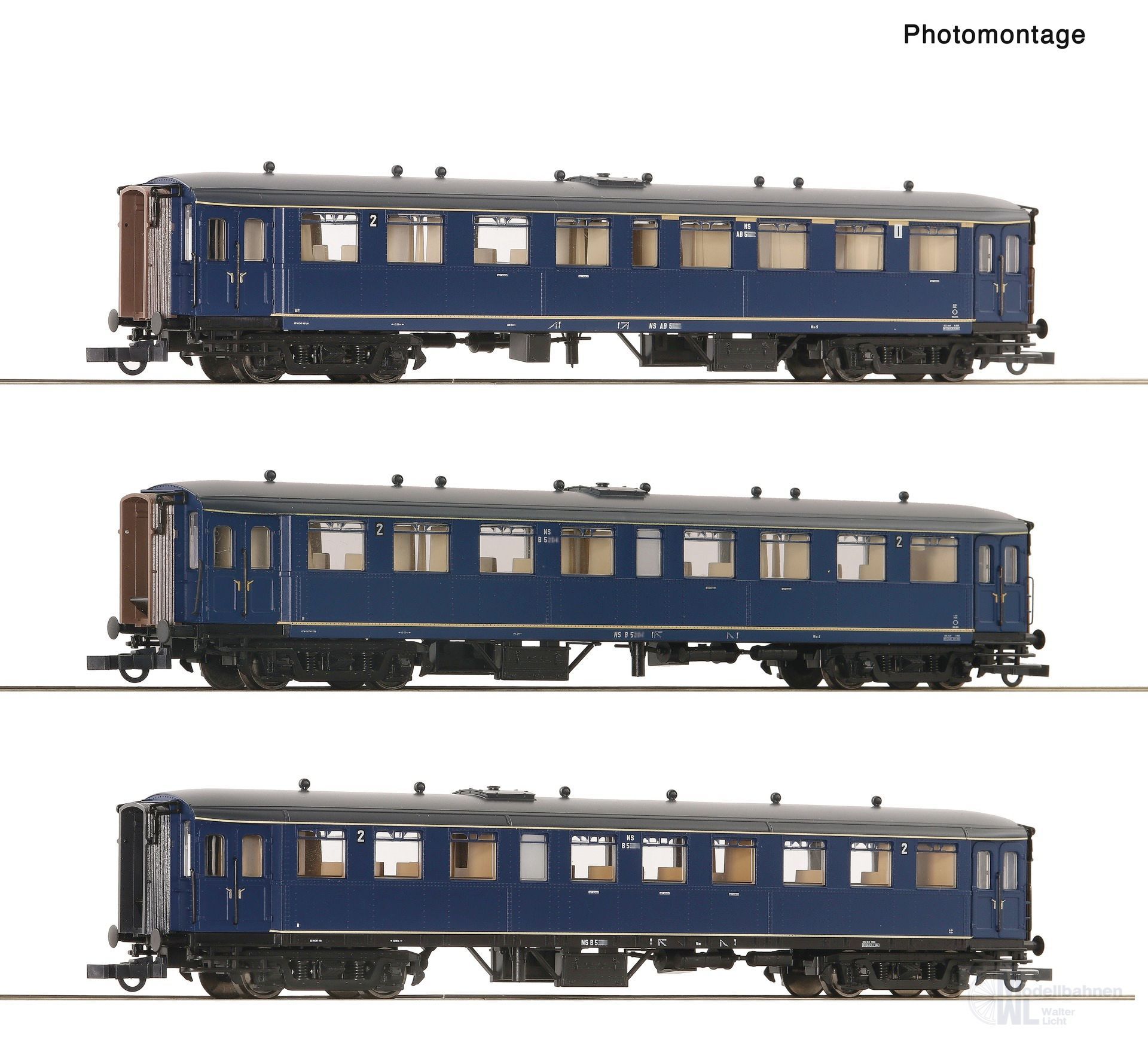 Roco 6200054 - Personenwagen Set NS Ep.III 3.tlg. Blokkendoos H0/GL