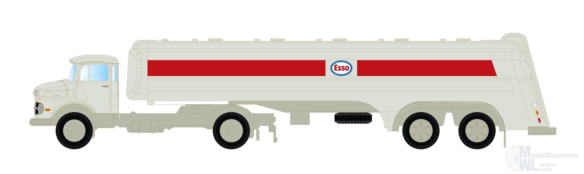 Lemke Minis 3474 - Mercedes-Benz L322 Tank-SZ ESSO N 1:160