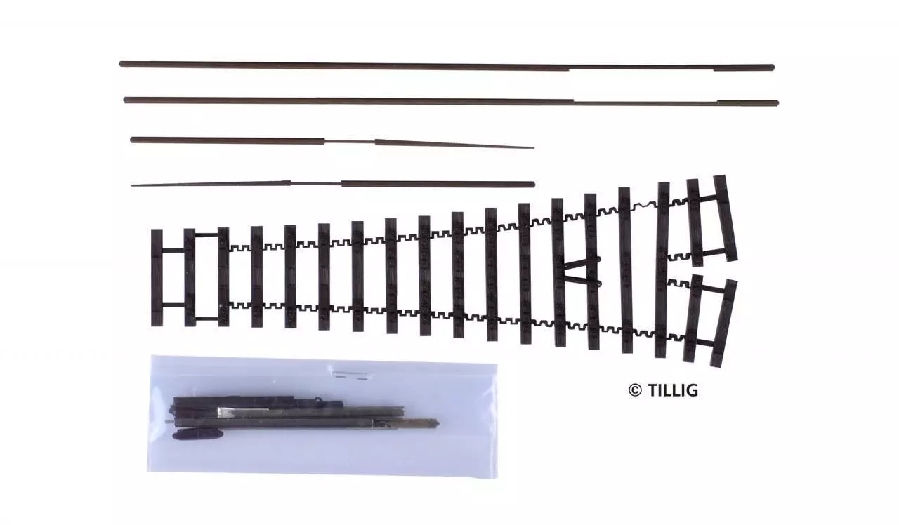 Tillig 85640 - Bausatz Weiche 18° links/rechts H0m