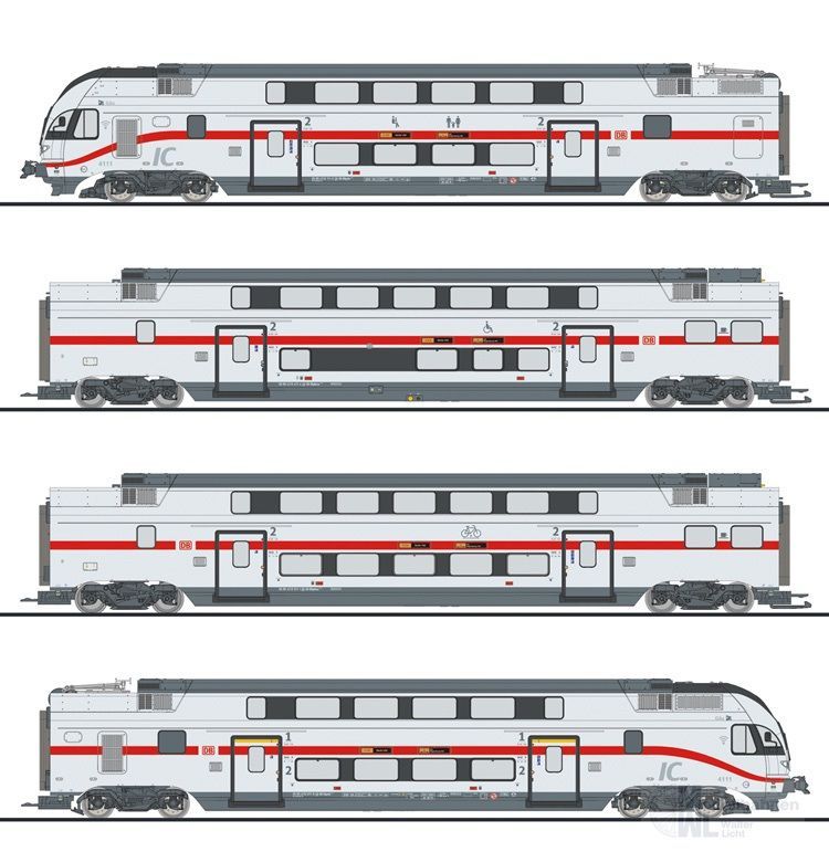 Liliput 133855 - Triebzug KISS DB Ep.VI IC-Ausführung 4-tlg. H0/WS