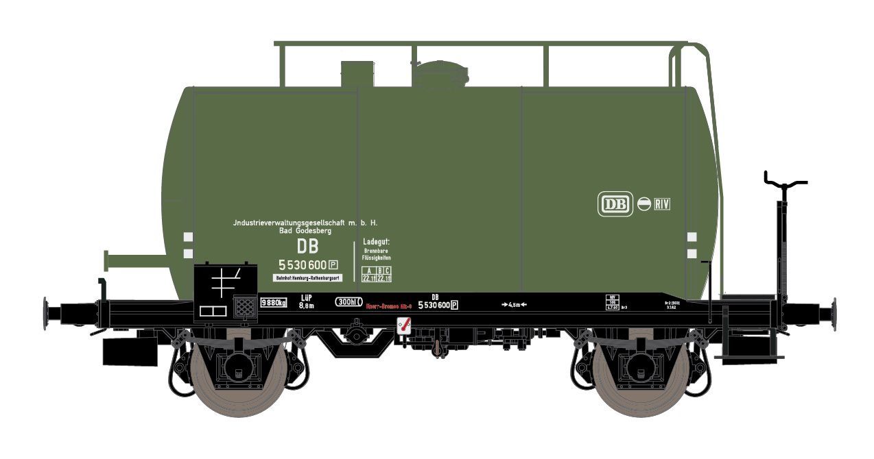 Exact Train 20608 - Kesselwagen DB Ep.III IVG H0/GL