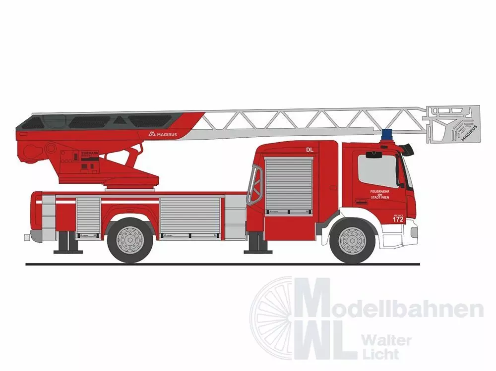 Rietze 71645 - Magirus DLK Atego ´19 FW Wien (AT) H0 1:87