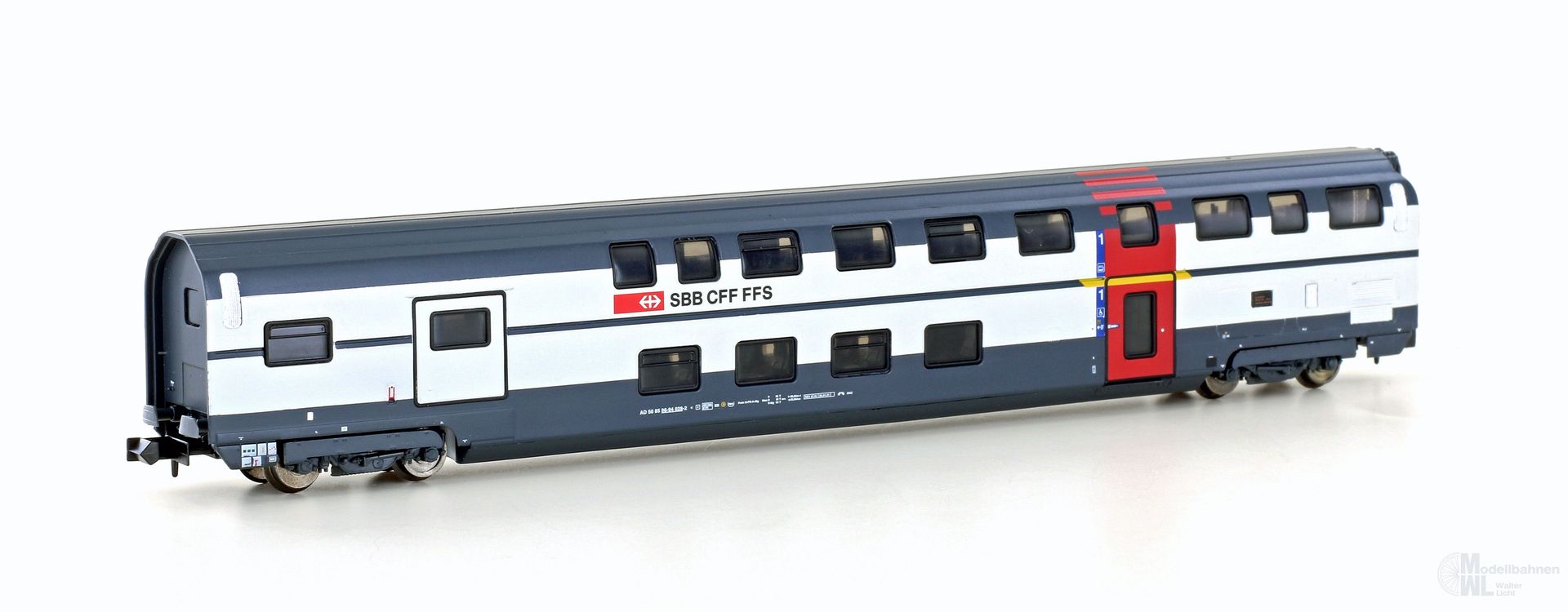 Hobbytrain 25128 - IC2000 Dosto-Wagen SBB Ep.V/VI  1.Kl./Gepäck N 1:160