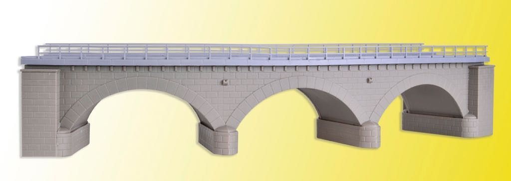 Kibri 39723 - Steinbogenbrücke mit Eisbrecherpfeilern gebogen eingleisig H0 1:87