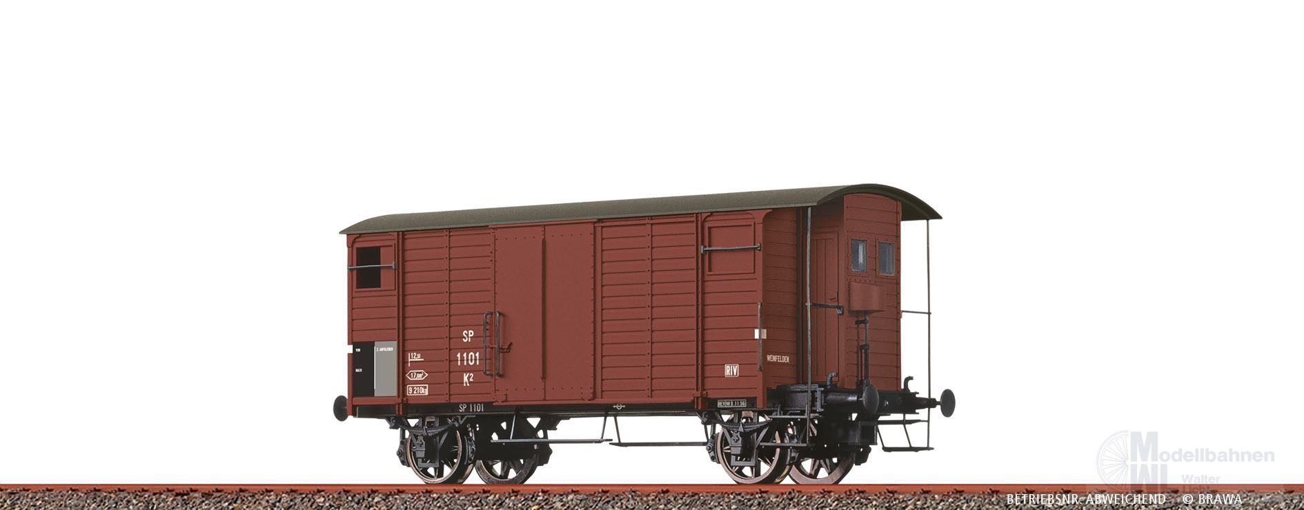 Brawa 47888 - Güterwagen gedeckt MThB / SP Ep.III K2 H0/GL