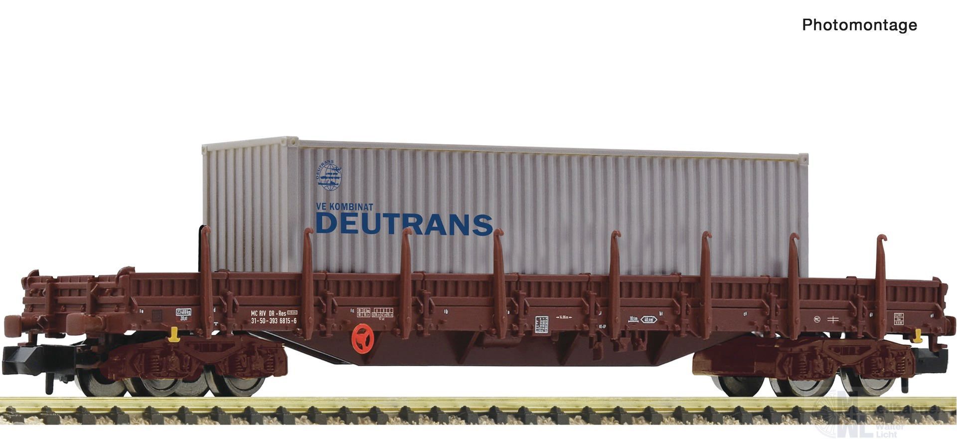 Fleischmann 6660045 - Rungenwagen DR Ep.IV beladen mit Deutrans Container N 1:160