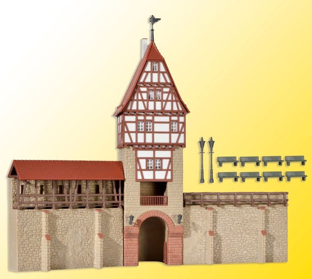 Kibri 38914 - Stadtmauer mit Fachwerkturm in Weil H0 1:87