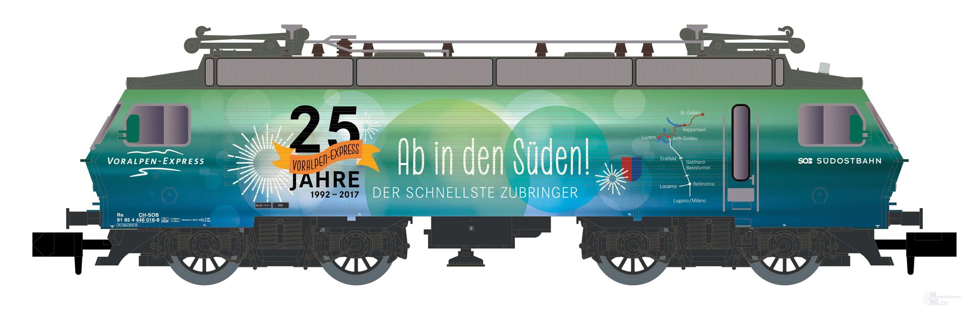 Hobbytrain 28407 - E-Lok Re 446 SOB Ep.VI 25 Jahre Voralpen-Express N 1:160