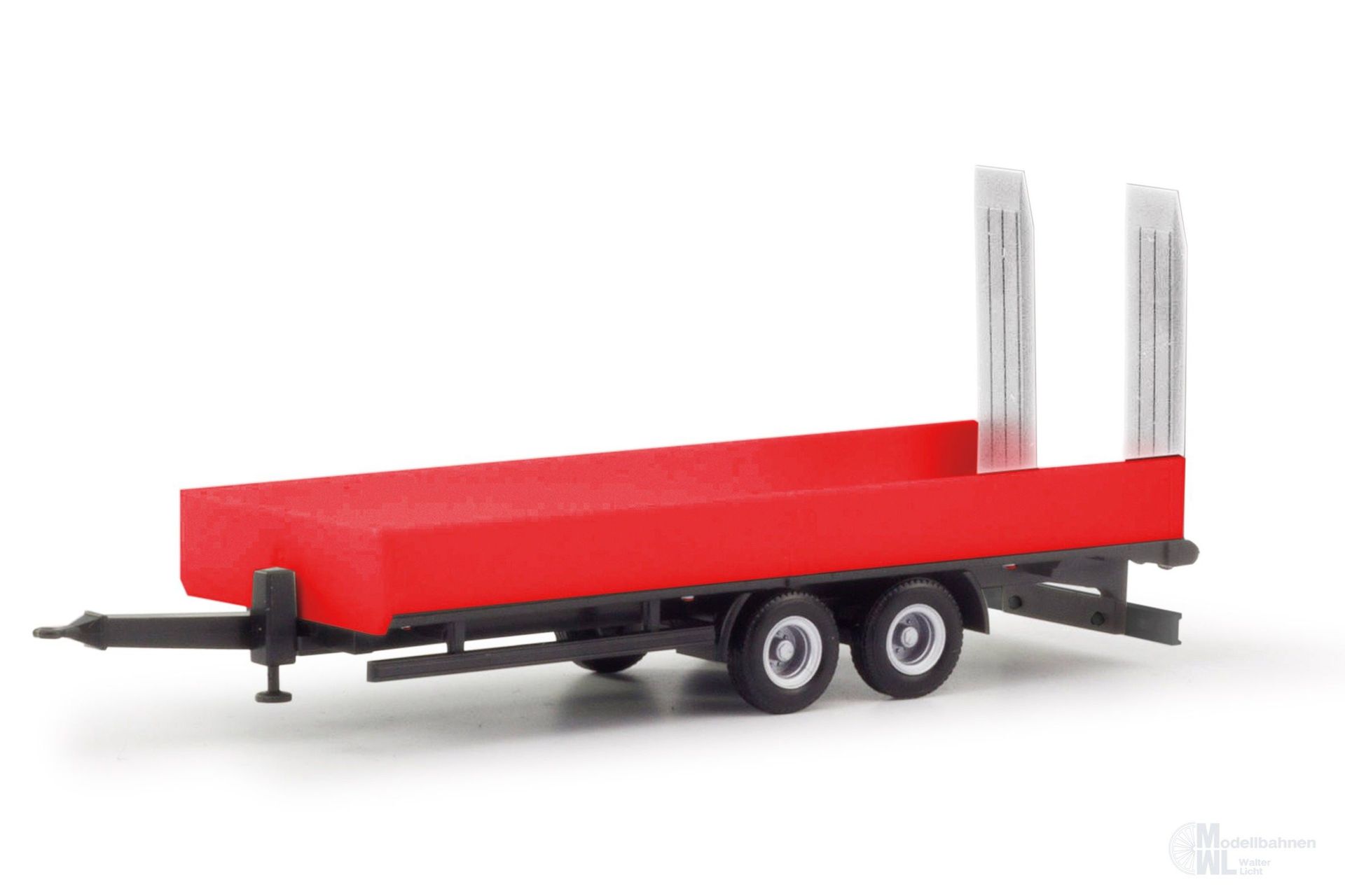 Herpa 076913-002 - LKW Tieflade-Tandemanhänger rot 2-achs H0 1:87