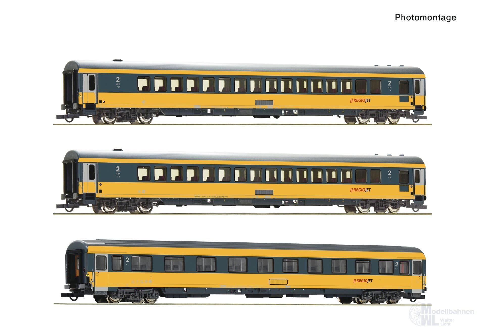 Roco 6200082 - Personenwagen Set Regiojet Ep.VI 3.tlg. H0/GL