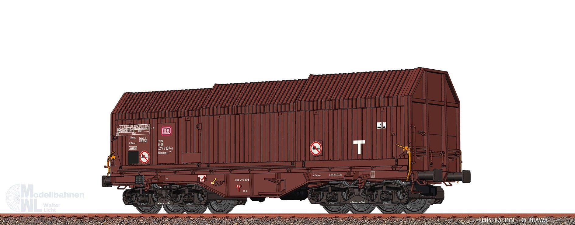 Brawa 51001 - Teleskophaubenwagen DB Ep.IV Shimmns-t 708 H0/GL