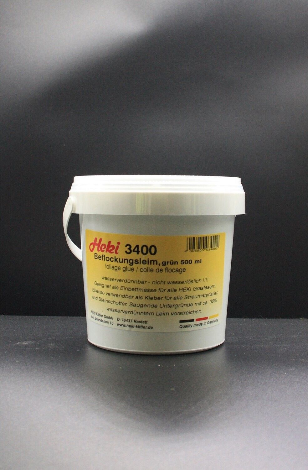 Heki 3400 - Beflockungsleim grün 500 ml