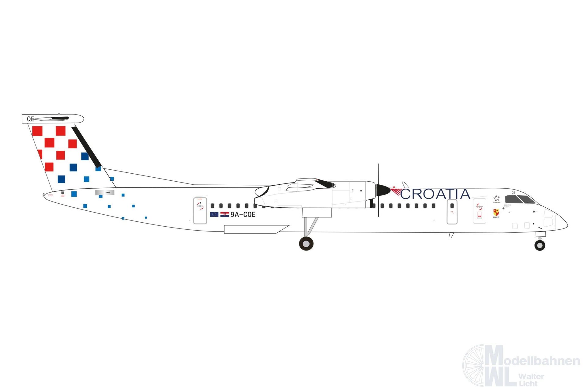 Herpa 573108 - Bombardier Q400 Croatia Airlines 1:200