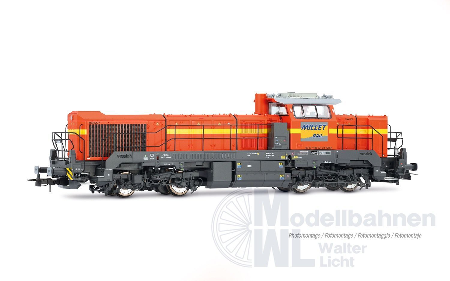 Jouef 2472 - Diesellok Vossloh DE 18 Millet Rail Ep.VI orange H0/GL