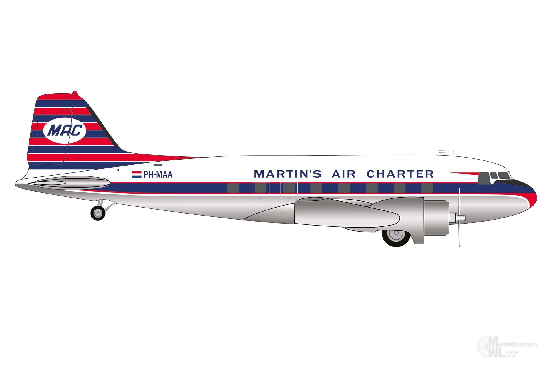 Herpa 573566 - DC-3 Martins Air Charter 1:200