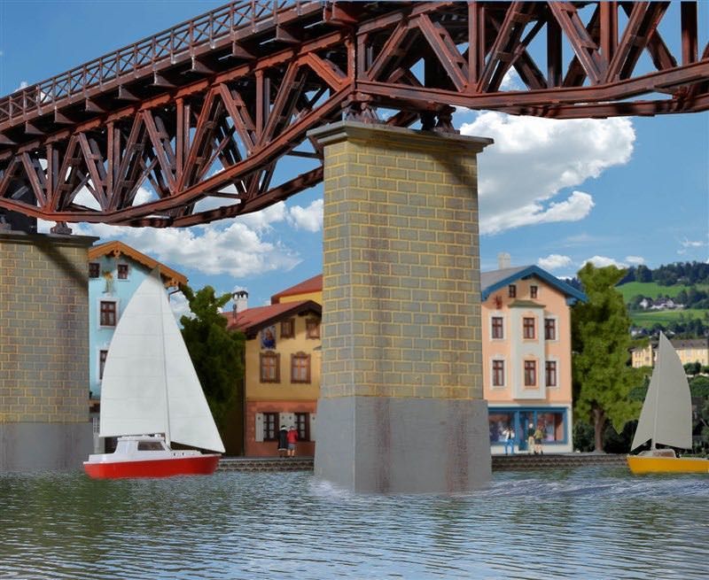 Kibri 39751 - Gemauerter Viadukt-Mittelpfeiler mit Betonsockel 2 Stück H0 1:87