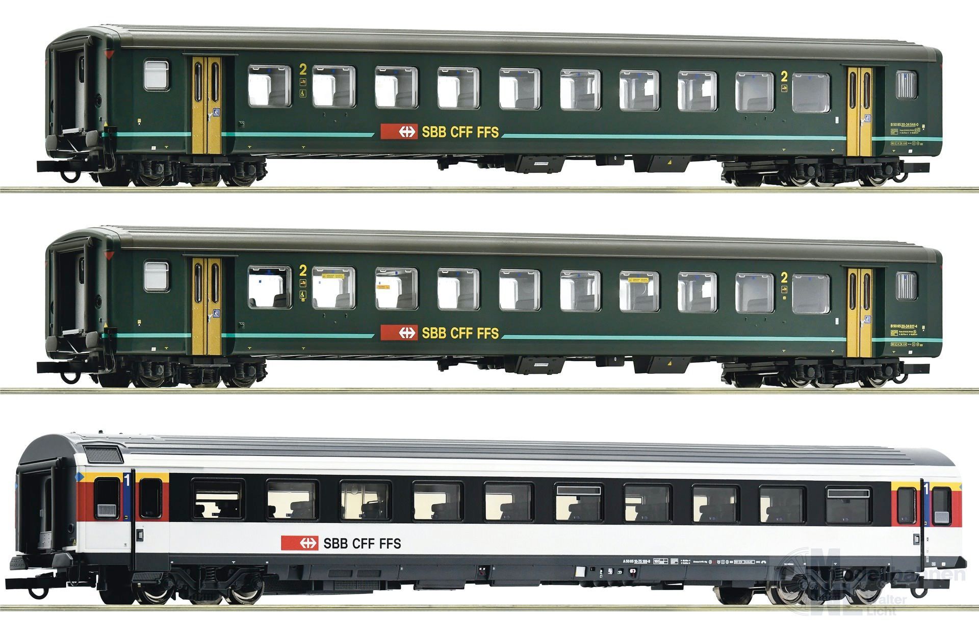 Roco 6200022 - Personenwagen Set SBB Ep.V/VI 3.tlg. H0/GL