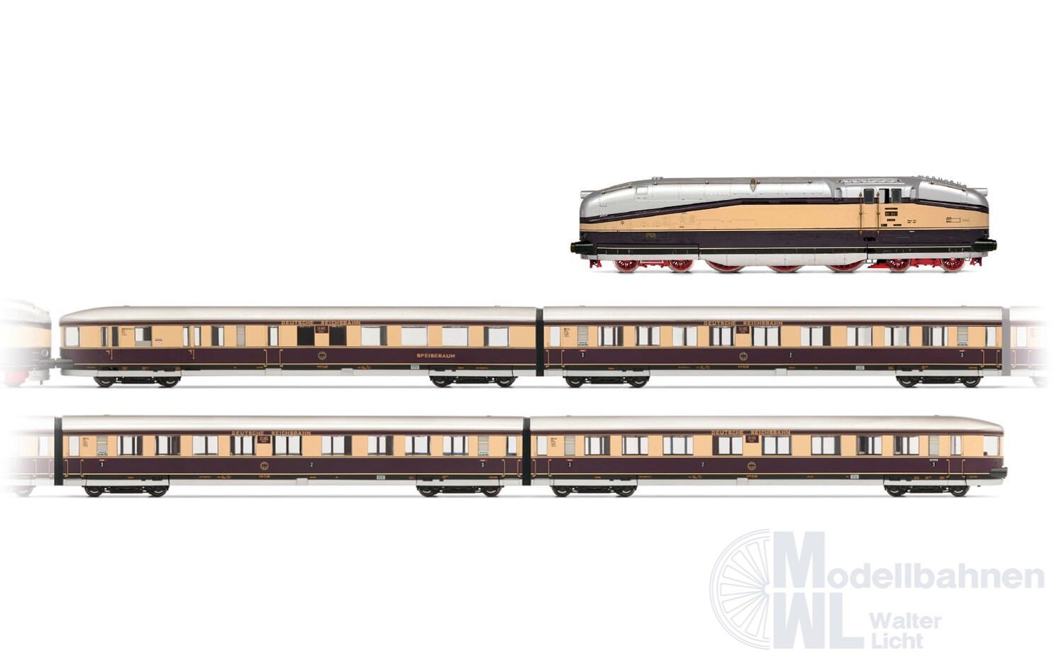 Rivarossi 2953 - Zugpackung Henschel Wegmann mit Dampflok BR 61 001 DRG Ep.II H0/GL