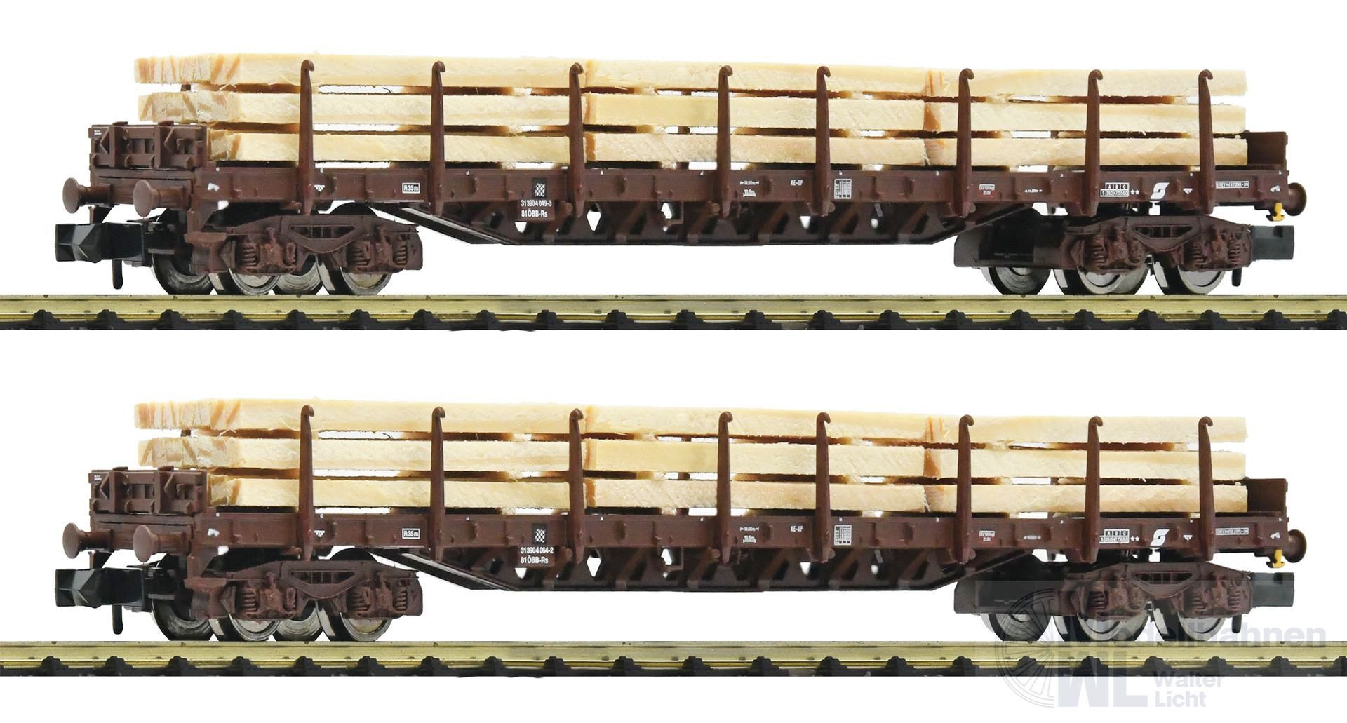 Fleischmann 6660048 - Rungenwagen Set ÖBB Ep.V 2.tlg. Mit Holzladung N 1:160