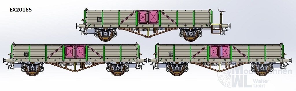 Exact Train 20165 - Güterwagen Set offen DR Ep.III Linz 3.tlg. H0/GL
