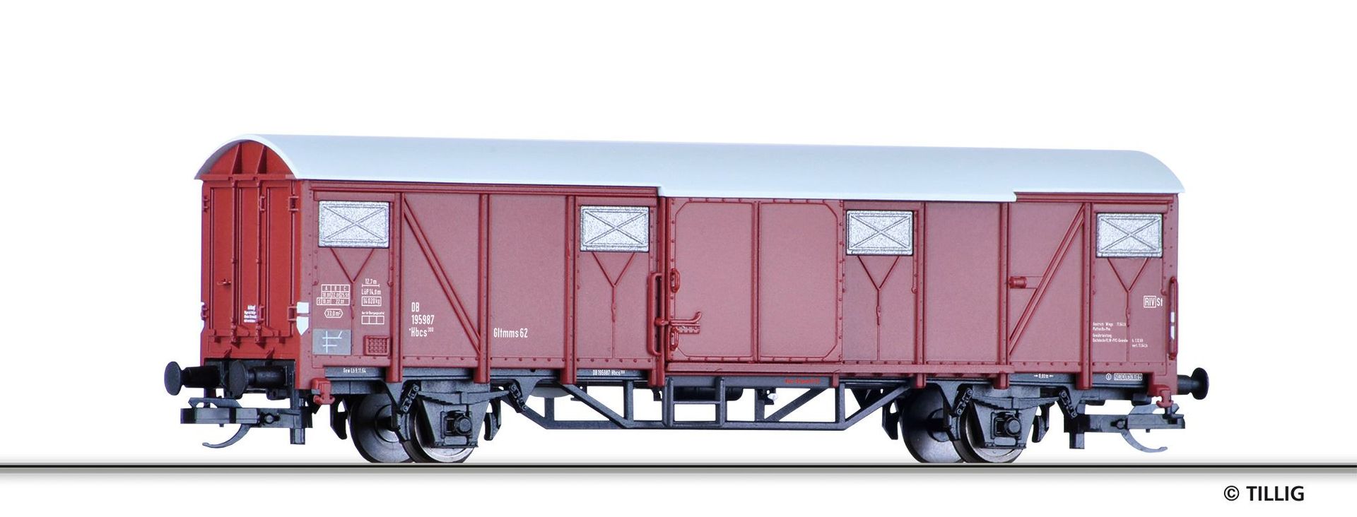 Tillig 17178 - Güterwagen ged. DB Ep.III Gltmms 62 TT 1:120
