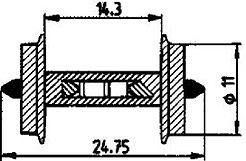 Roco 40186 - Radsatz 11mm für Besetztmeldung H0