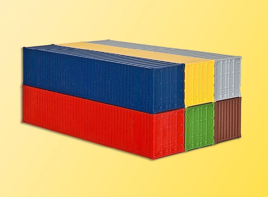 Kibri 10922 - 40-Fuss-Container 6 Stück H0 1:87