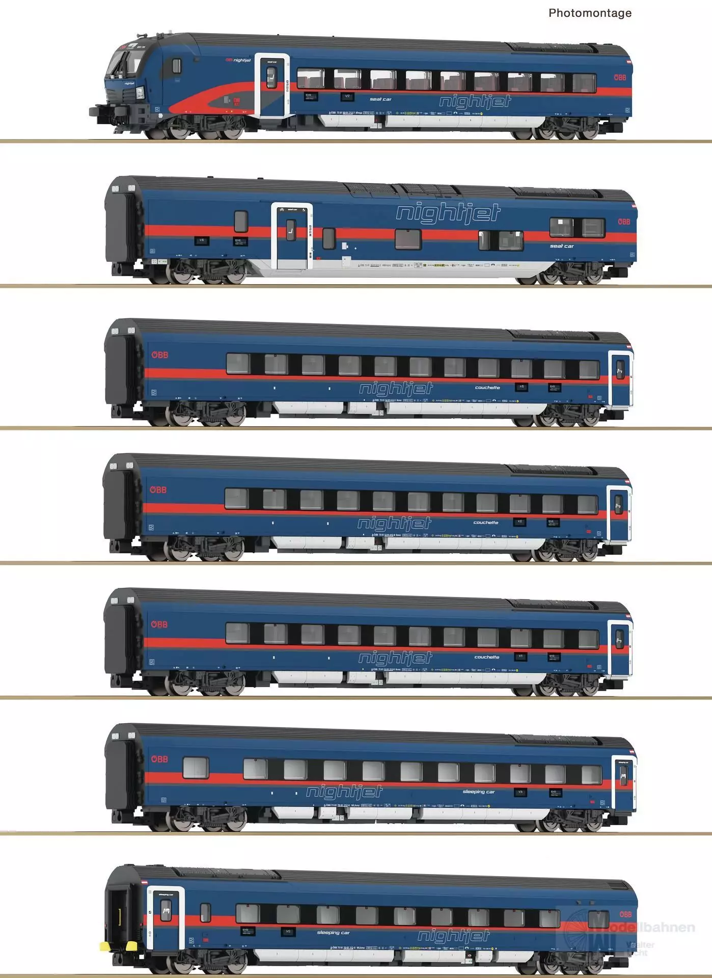 Fleischmann 6260065 - Wagen-Set Nightjet ÖBB Ep.VI 7.tlg. N 1:160