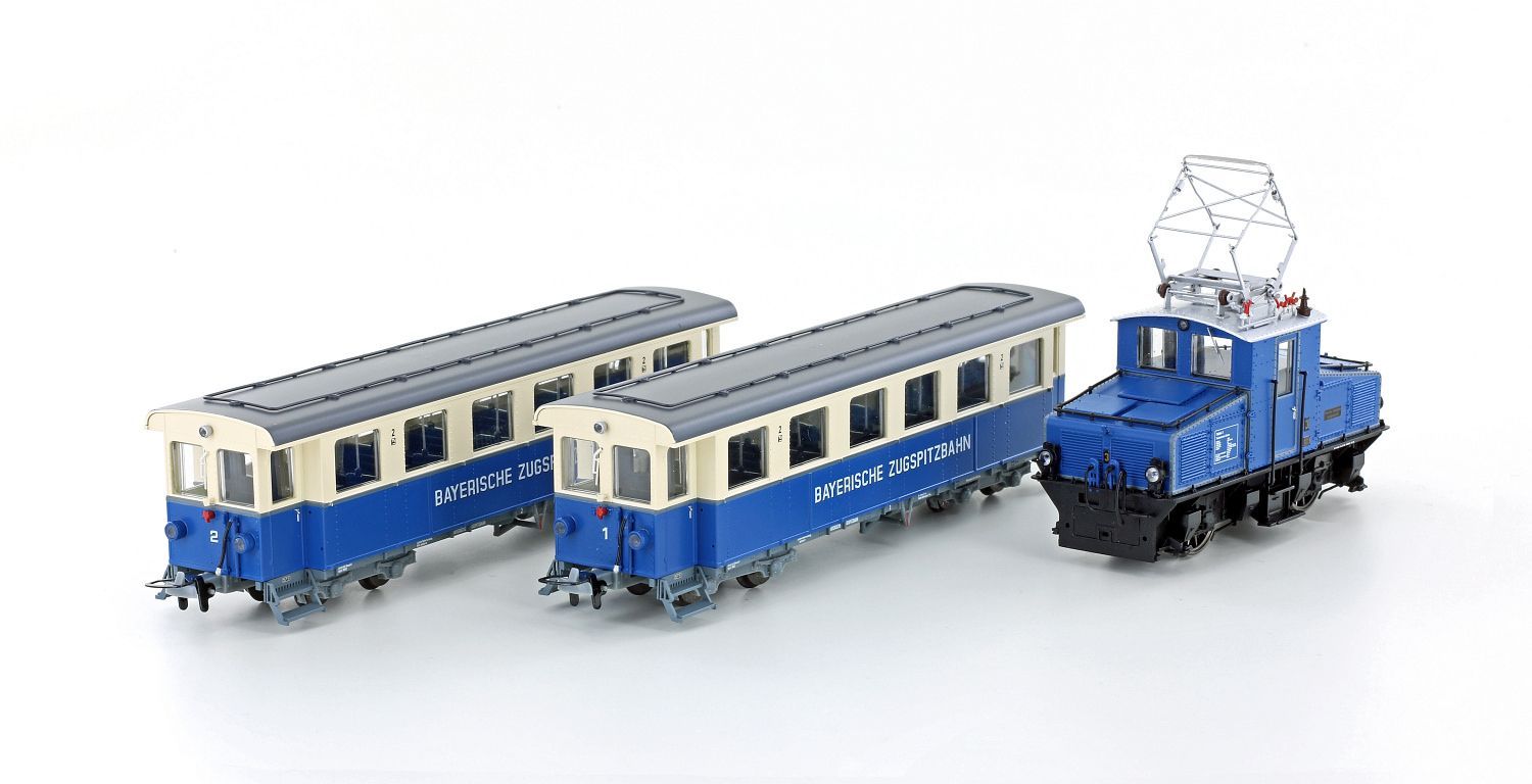 Hobbytrain 43104 - Zugspitzbahn Tal-Lok mit 2 Personenwagen Ep.V H0/GL