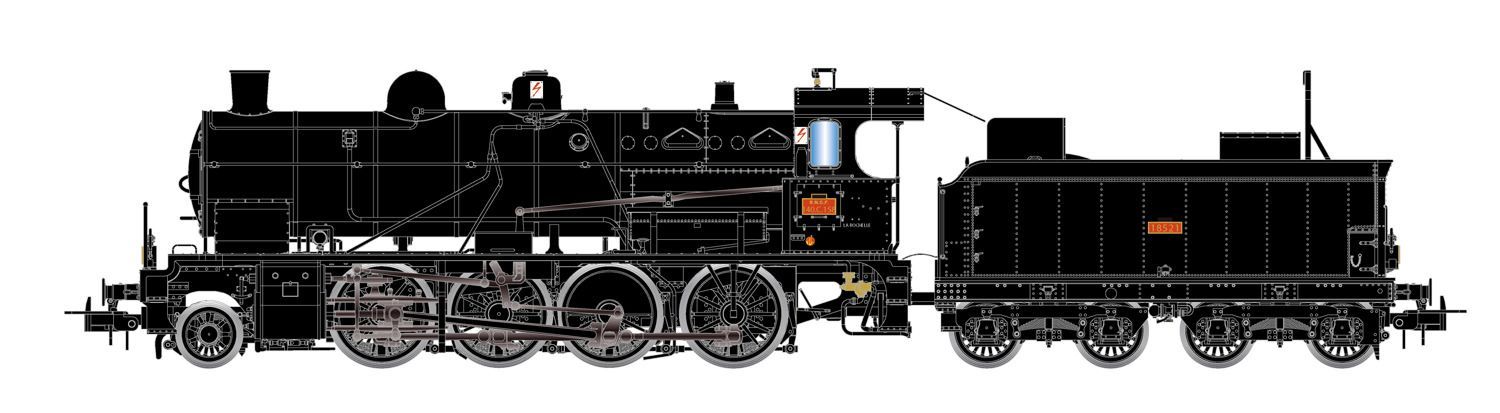 Jouef 2416S - Dampflok Serie 140 C 158 SNCF Ep.III H0/GL Sound