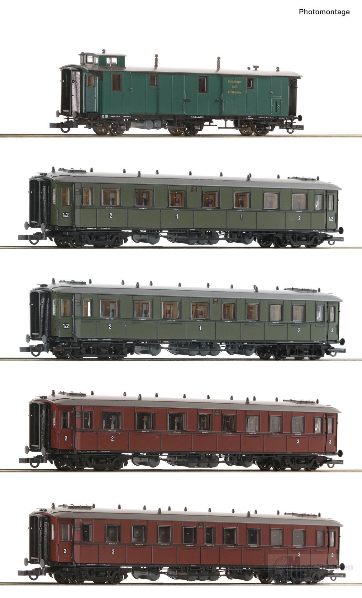 Roco 6200076 - Schnellzugwagen Set K.W.St.E. Ep.I 5.tlg. H0/GL