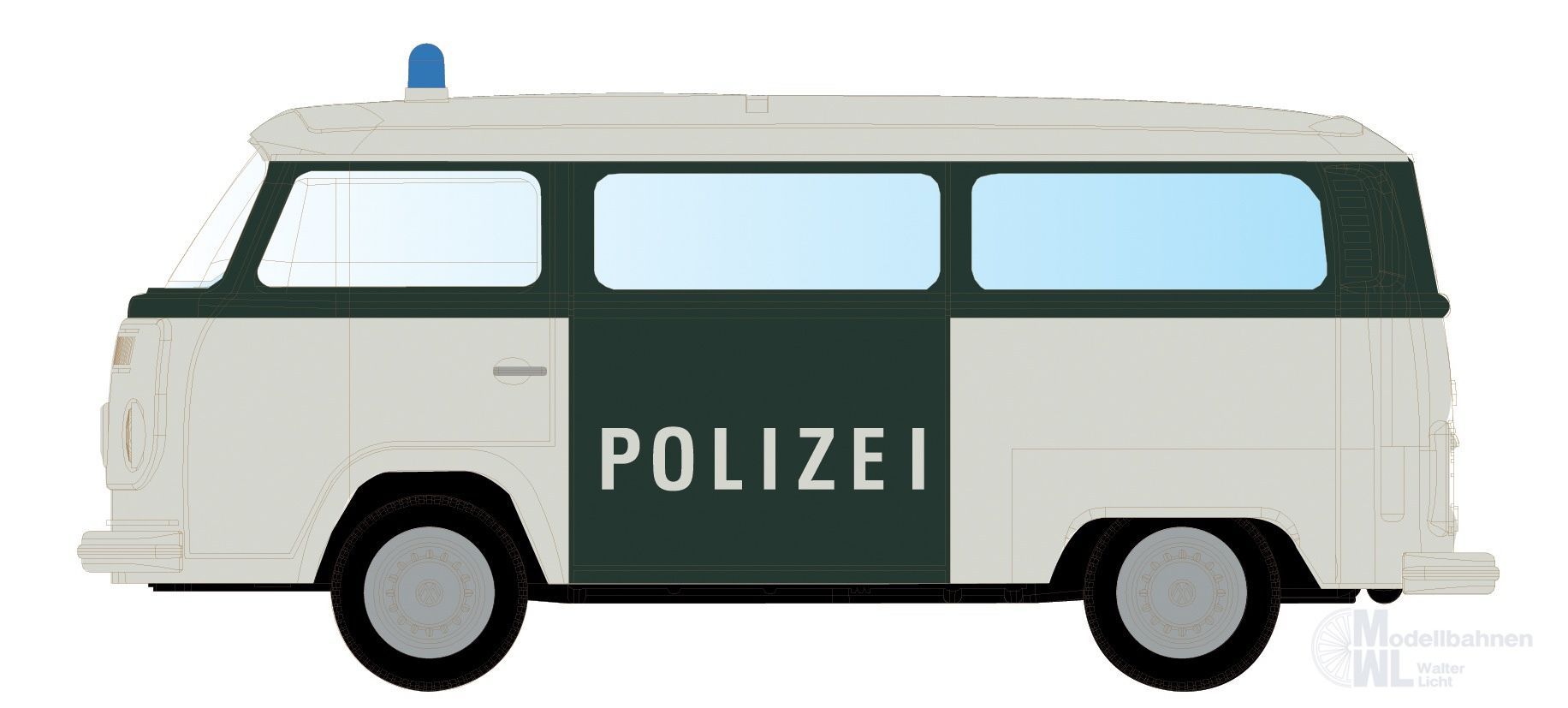 Lemke Minis 3958 - VW T2 Bus Polizei N 1:160