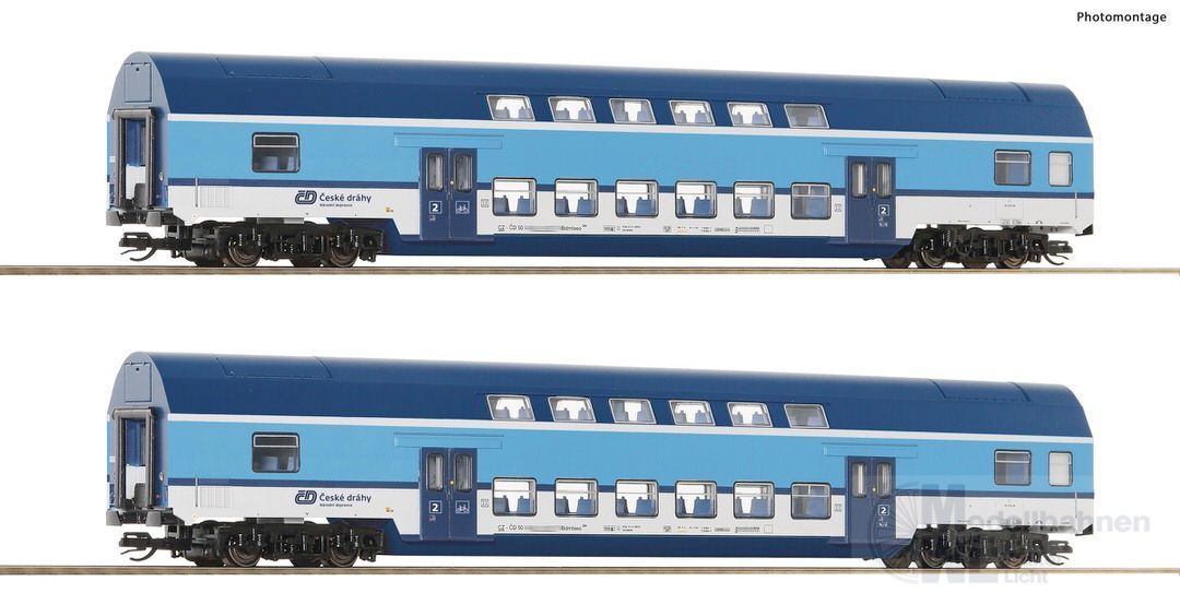 Roco 6280028 - Doppelstockwagen Set CSD Ep.IV 2.tlg. 2.Betr.Nr TT 1:120