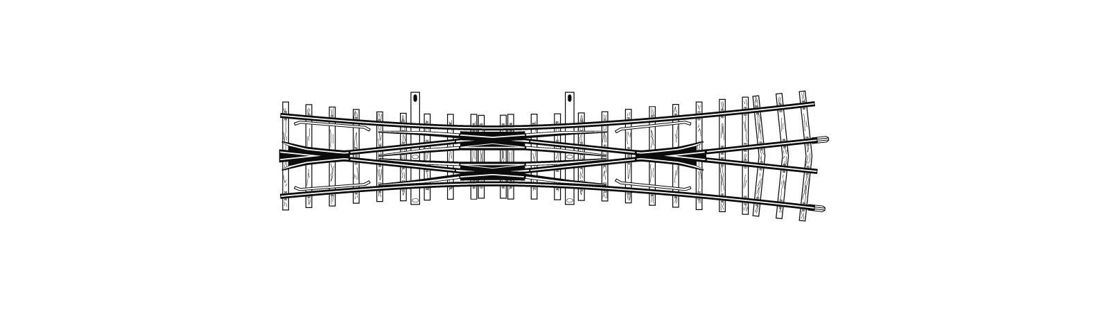 Bemo 4216000 - Doppelkreuzungsweiche 12° 182 mm gekürzt H0m