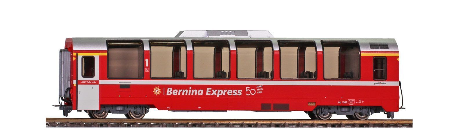 Bemo 3593152 - Panoramawagen Ap 1302 RhB Ep.VI 50 Jahre BEX H0/WS