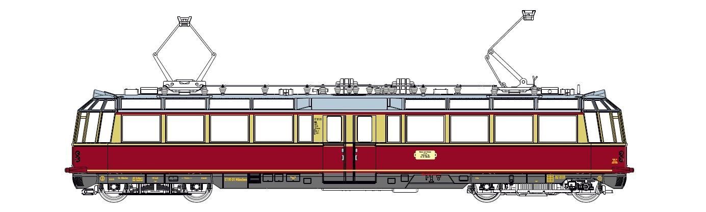 Kres 51020100 - Triebzug ET 9101 DB Ep.III rot/beige TT 1:120