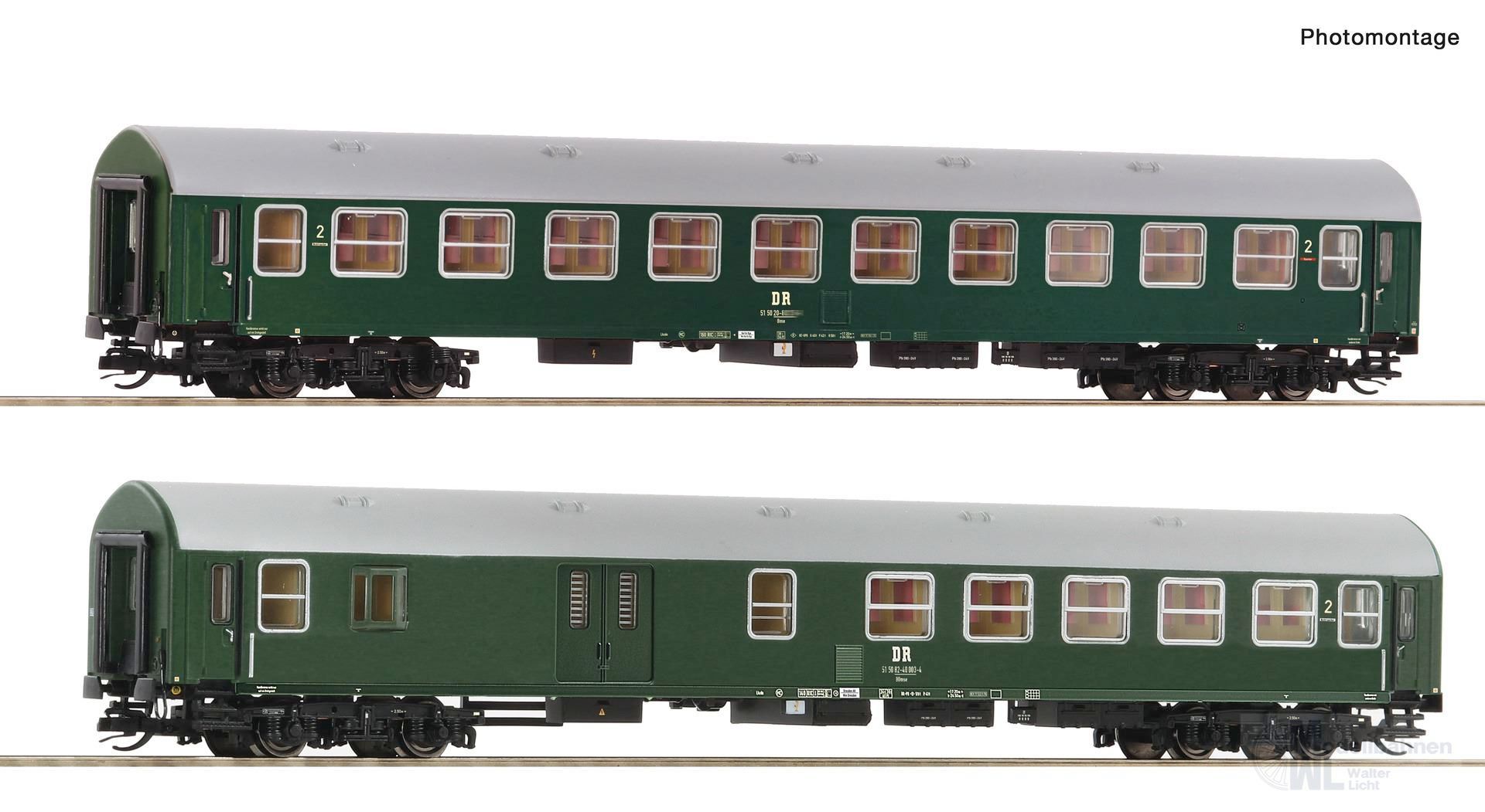 Roco 6280005 - Personenwagen Set DR Ep.IV Y/B 70 2.tlg. Set 2 TT 1:120