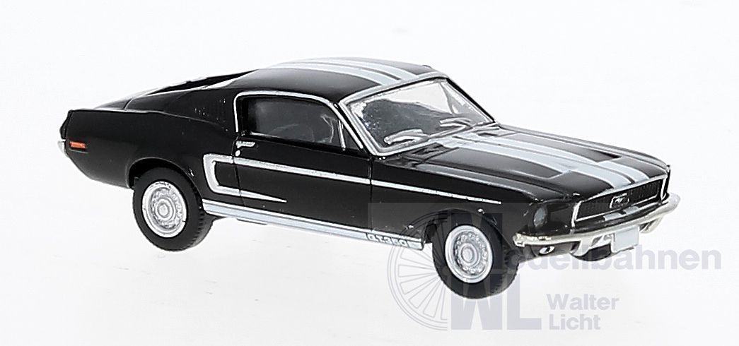 Brekina 19606 - Ford Mustang Shelby GT 350 schwarz/weiß H0 1:87