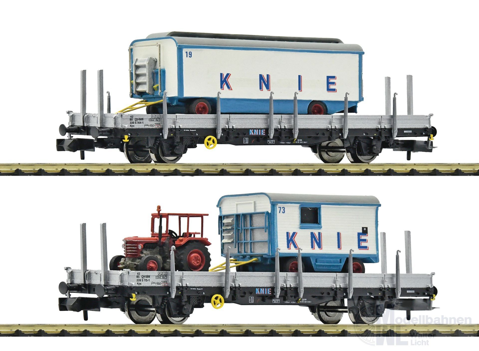 Fleischmann 6660030 - Rungenwagen Set SBB Ep.VI mit Zirkuswagen Knie N 1:160