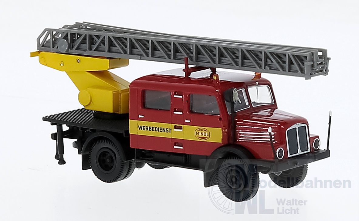 Brekina 71770 - IFA S 4000-1 Doka mit Drehleiter Minol H0 1:87