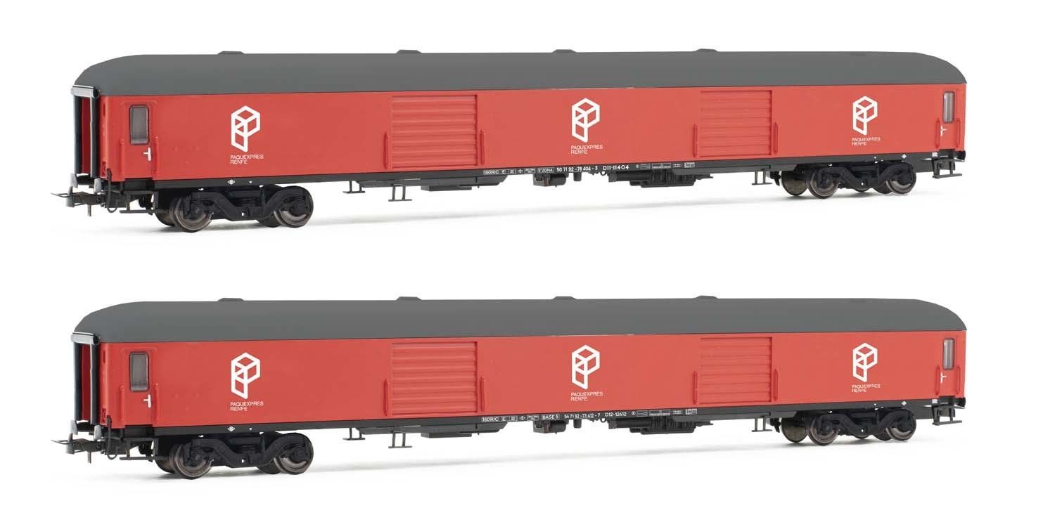 Electrotren 4001 - Gepäckwagen Set RENFE Ep.V Gepäckwagen DD-8100 rot H0/GL