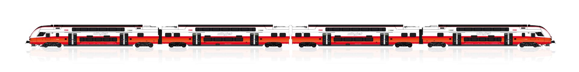 Jägerndorfer Modellbahn 44002 - Triebzug ÖBB City Jet Ep.IV 4734 4-tlg. H0/GL Sound