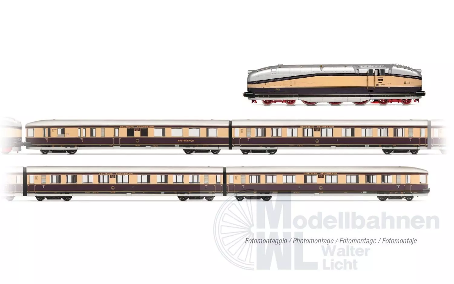 Rivarossi 2953 - Zugpackung Henschel Wegmann mit Dampflok BR 61 001 DRG Ep.II H0/GL