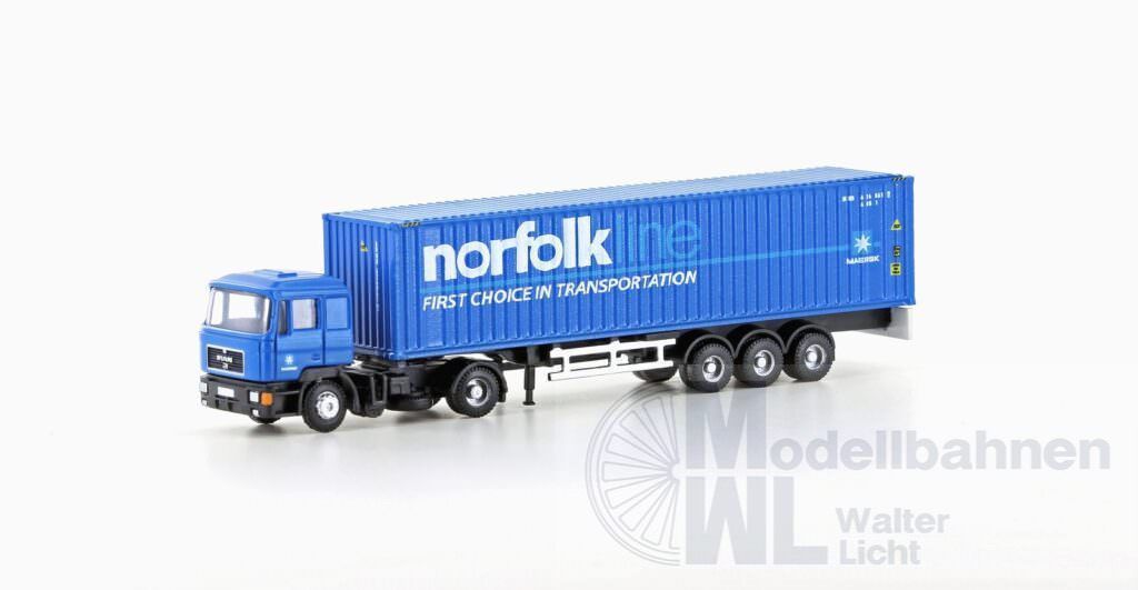 Lemke Minis 4067 - MAN F90 Container-Sattelzug Norfolkline N 1:160