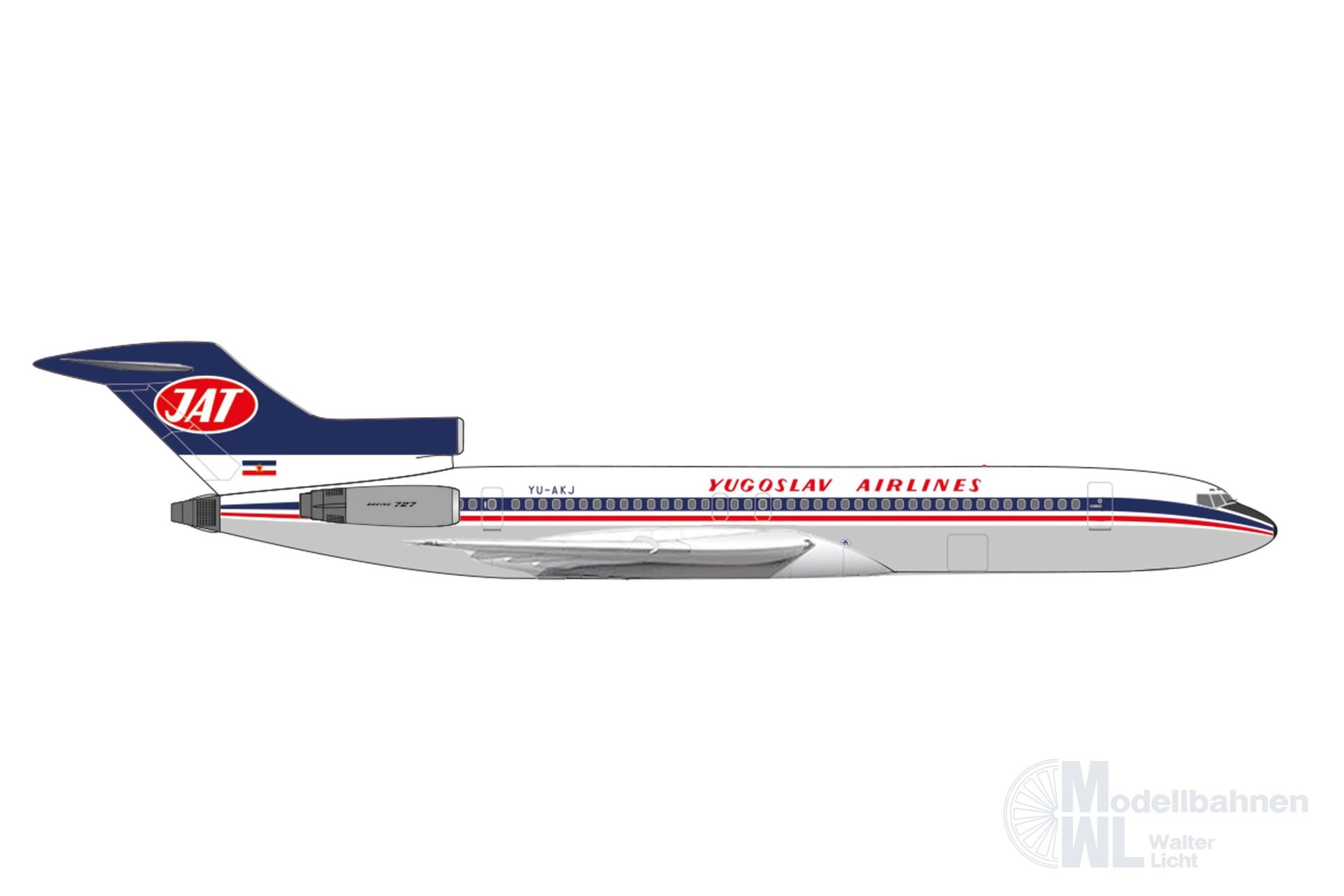 Herpa 537599 - Boeing 727-200 JAT Jugoslav 1:500