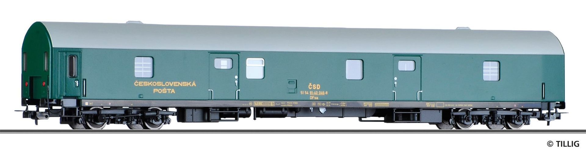 Tillig 74923 - Bahnpostwagen CSD Ep.IV DFsa H0/GL