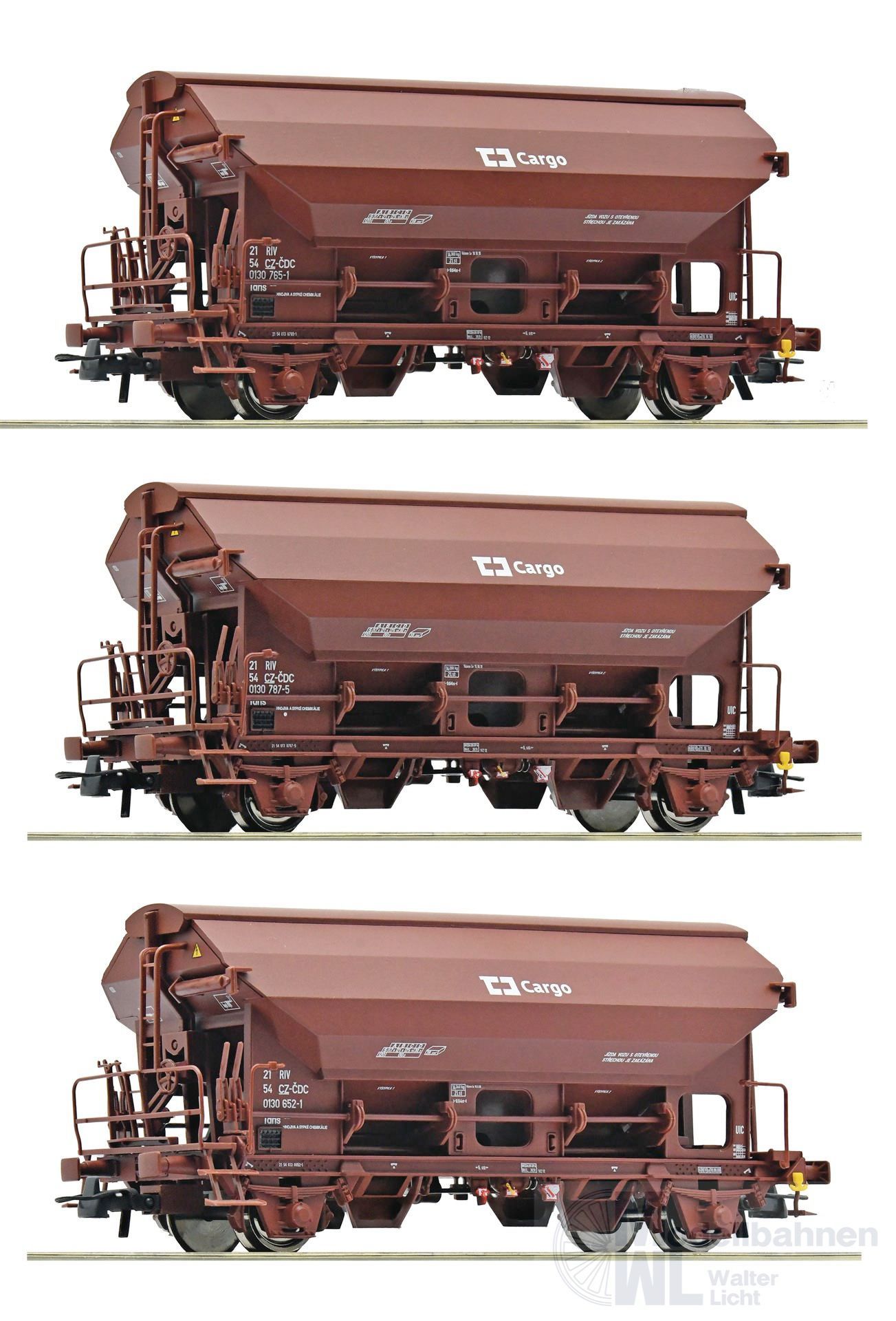 Roco 6600078 - Schwenkdachwagen Set CD Cargo Ep.VI 3.tlg. H0/GL